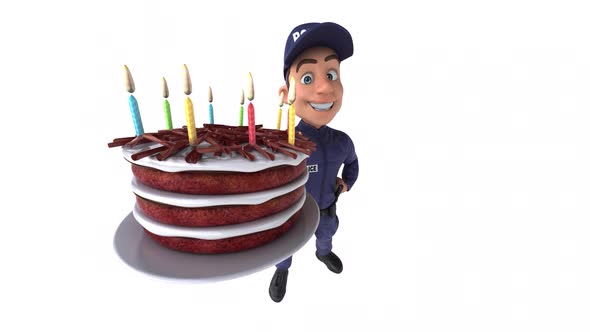 Fun 3D cartoon Police Officer alt