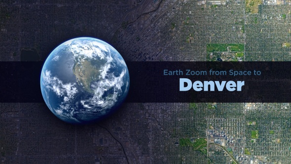 Denver (Colorado, USA) Earth Zoom to the City from Space