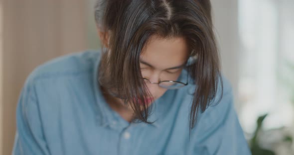 Careful work on a business project Home office Coffee at work Workspace Businessman alt