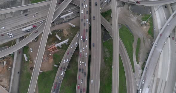 This video is about a birds eye view of rush hour traffic on major freeway in Houston. This video wa alt