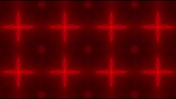 Red Neon Kaleidoscope Background