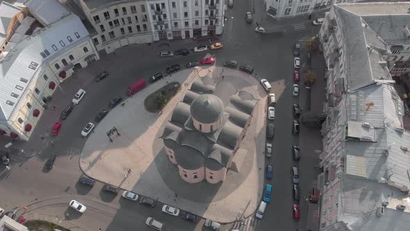 Church of the Tithes. Aerial. Kyiv.Ukraine alt
