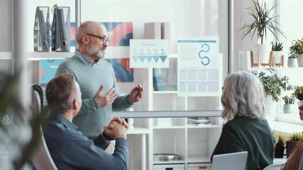 Senior Business Coach Giving Presentation to Team of Office Workers alt