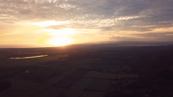 4k 24fps Sunrise With Done In The Nature And Forest With Counds And Mountains In The Mornig alt