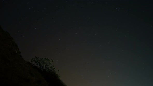 Beautiful Timelapse Animation of Rotation And Twinkling Stars Moving Across The Sky At Night alt