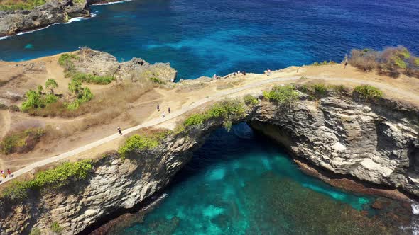 Aerial Shot of the Broken Beach in Nusa Penida Island, Bali, Indonesia. Aerial View  alt
