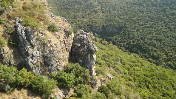 Aerial Drone Fly Upper Galilee Region in Northern Israel