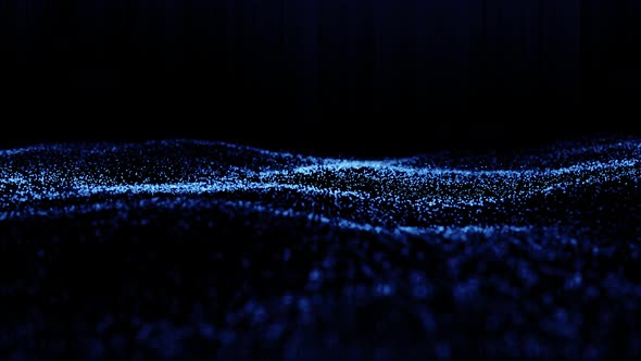 Animation Abstract Digital Blue Particles Wave