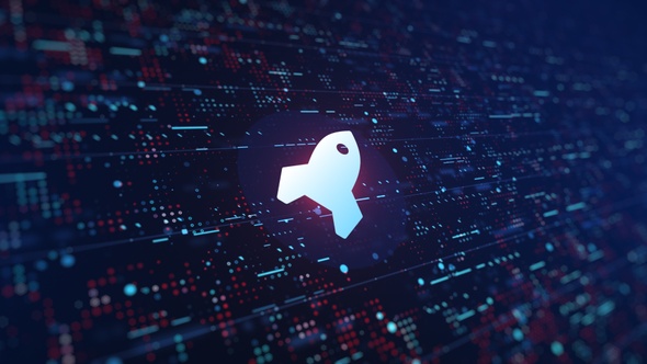 Small Rocket Ship Icon Digital Background alt