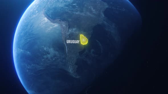 Earh Zoom In Space Uruguay Country Alpha Output