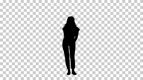 Silhouette Woman in front of a mirror, Alpha Channel, Motion Graphics