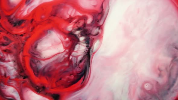 Abstract Red and White Mixed Paint alt