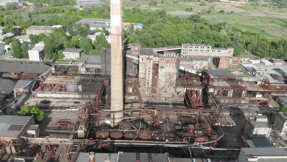 Aerial Drone View of Industrial Zone