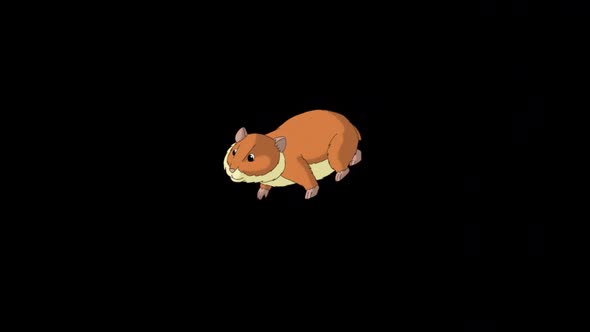 Red hamster walks alpha matte alt