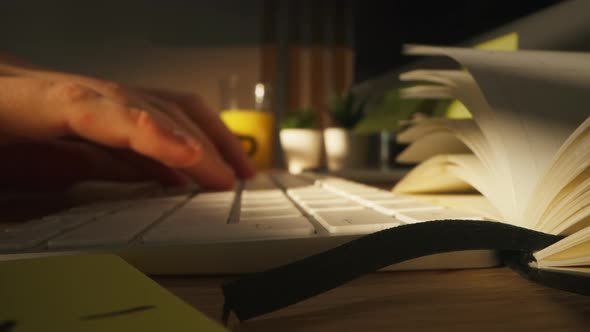 Slide Camera Over a Keyboard on Which the Source Code Writer Developer alt