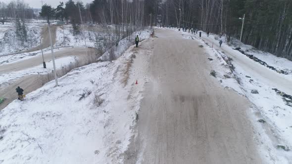 Russia,Snowmobile Races in the Winter Season. Championship on Snowmobiles alt