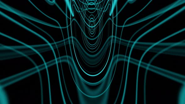 VJ Loop Sci Fi Flight Among an Abstract Tunnel of Mintcolored Lines