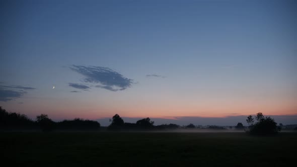 Evening landscape with fog alt