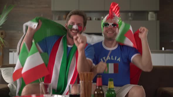 Two soccer Fans Supporting Italy