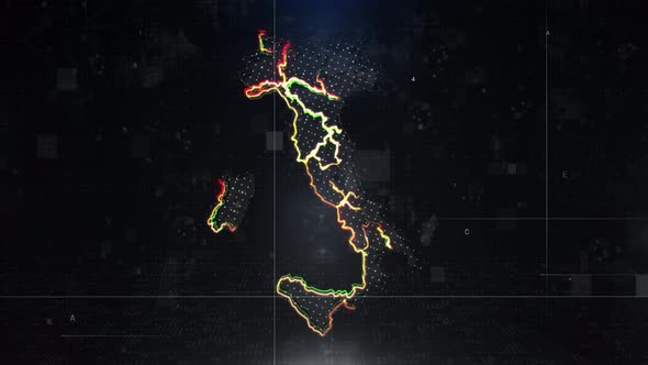 Italia Map Digital Background Loop 4k alt