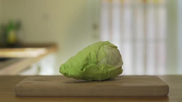 Slider Tracking Shot Of Cabbage