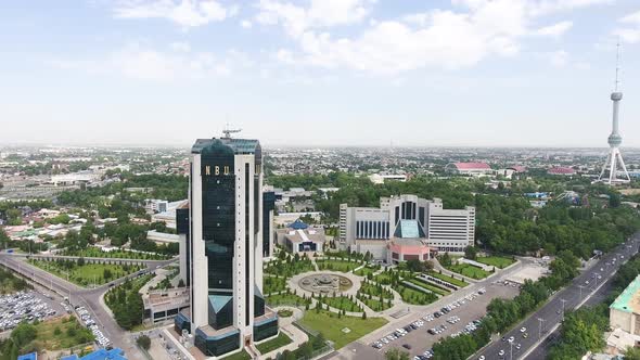 summer panorama of the beautiful and green of Tashkent city alt