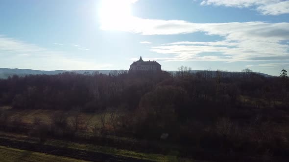 Ukraine Castle in Olesko Aerial, Oleskiy Zamok