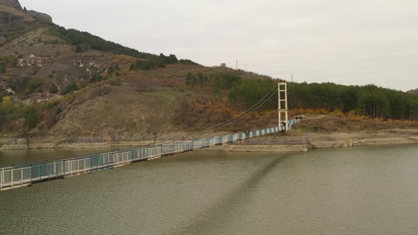 Old Pedestrian Rope Bridge From Aerial 4 alt