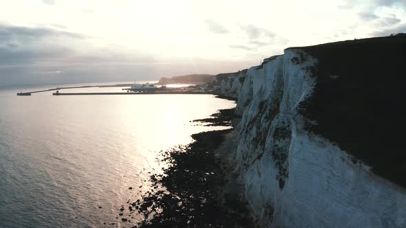 Aerial View of the White Cliffs of Dover Which Face Towards Continental Europe alt