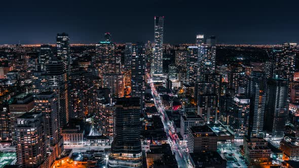 Toronto Canada City Skyline At Night