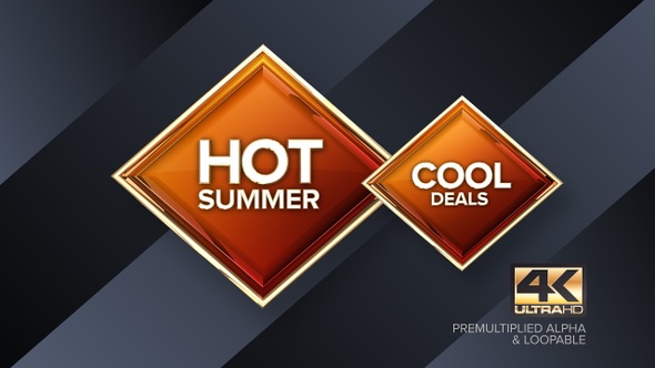 Hot Summer Rotating Sign 4K Looping Design Element