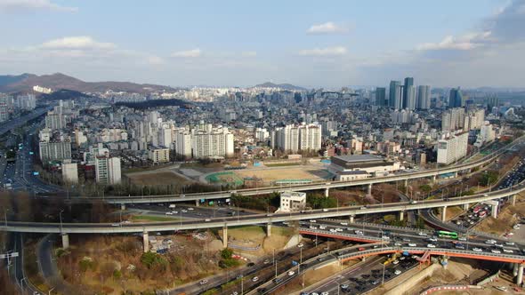 Seoul Mapo Gu Mangwon Dong City Building Gangbyeonbuk Ro Intersection Road Traffic