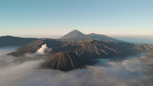 Aerial view of Bromo volcano. alt