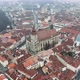 Aerial Drone View of Central Council Square and Black Church in Old Town Centre