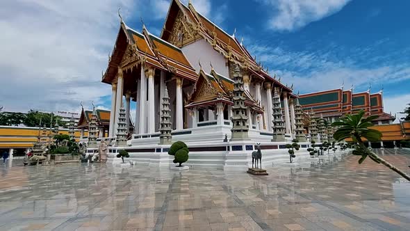 Wat Suthat Thepwararam Ratchaworahawihan the Royal Temple in Capital City Bangkok Thailand alt