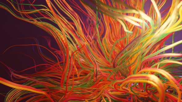 Live Curls Underwater Like Fur Multicolored Threads or Hair alt