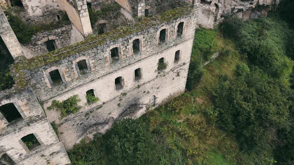 Ruins of Vazelon Monastery. Old orthodox unused historical monastery in Trabzon alt