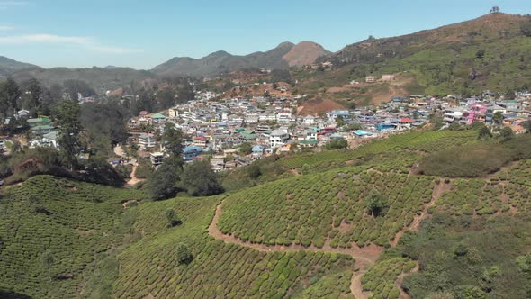 4k footage of Munnar; a tea plantation town in the Western Ghats mountain range in India alt