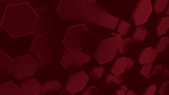 3d Perspective Red Hexagon Background
