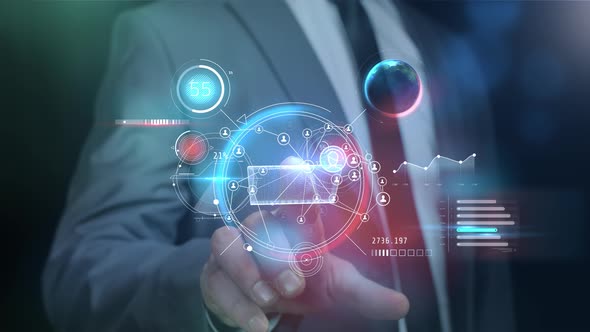 Future Technologies And Infographics About Social Connections 4K alt