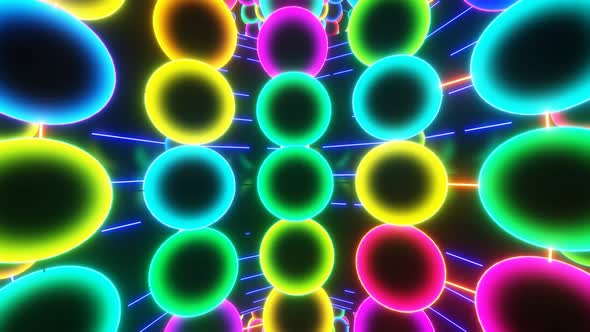 A Bright Festive Tunnel of Flashing Spheres alt
