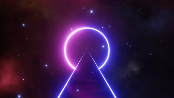 Space flight, the shape of the ring of neon light