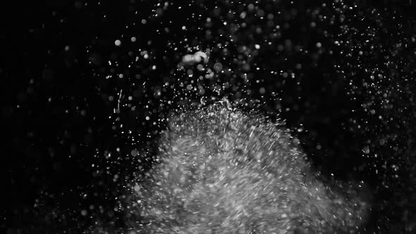 Dynamic Dust Particles Flow on Black Background