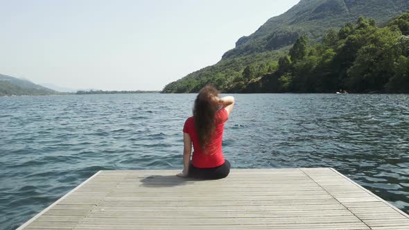 Orta Lake and San Giulio Island in Italy in Summer Day alt