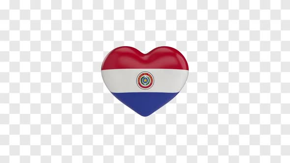 Paraguay Flag on a Rotating 3D Heart alt