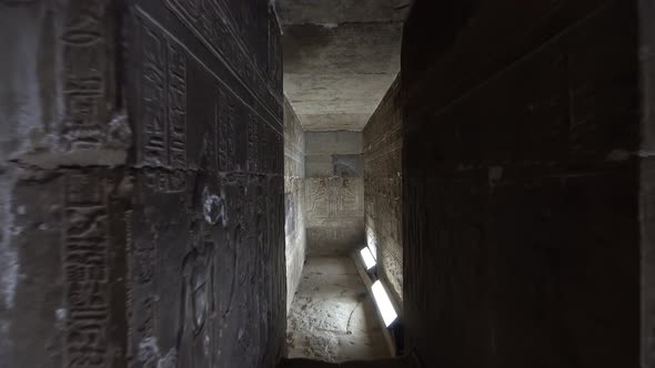Interior of Dendera Temple or Temple of Hathor