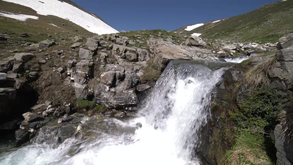 Small Waterfall of Melted Snow