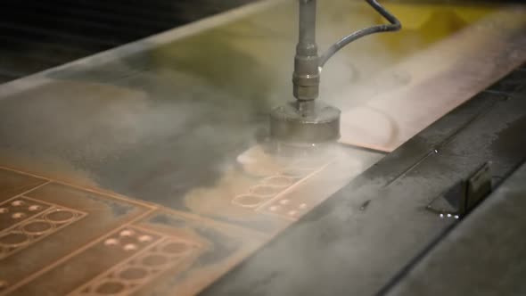 Factory for the Manufacture of Metal Products. Waterjet Cutting Machine. alt