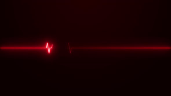 Neon effect heartbeat line seamless looping video.