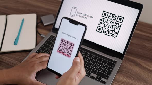 Log In Web Page Using Smartphone with QR Code Scanning Application alt